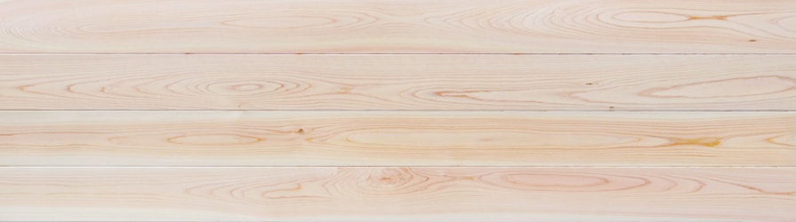 洗面リフォームに最適な薄い12㎜の針葉樹のキソヒノキ床暖房無垢フローリングオイルワックス塗装品（KH-11、14）