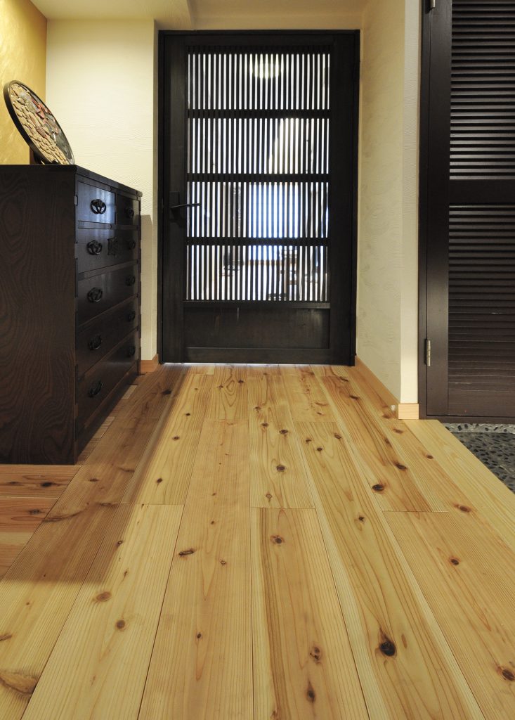 LL45マンション用無垢フローリング 杉150㎜巾 節有 オイル塗装