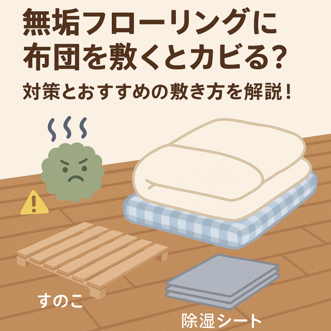 無垢フローリングと布団とカビ