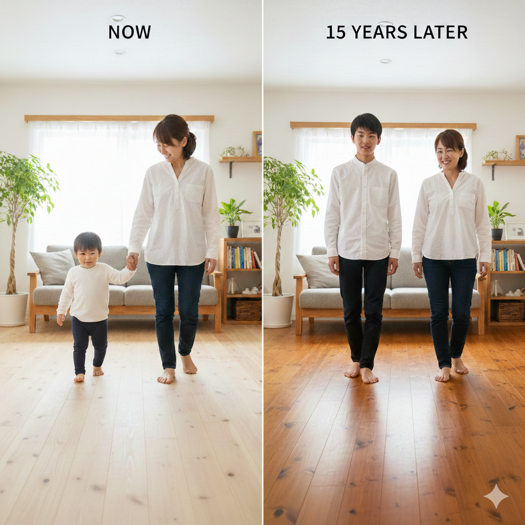 無垢フローリングの経年変化と心地よさ