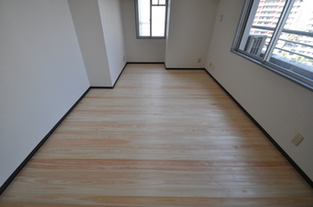 無垢フローリング diy はれるんです 桧 ひのき 施工後 賃貸マンション