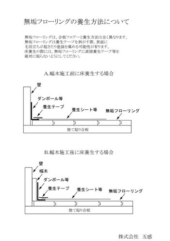 無垢フローリングの養生方法