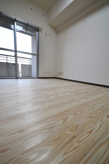 無垢フローリング diy はれるんです 施工後 賃貸マンション